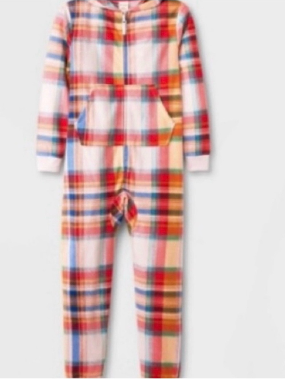 Cat & Jack Girls' Printed Union Suit One Piece hooded pajamas Pink Size XS (4/5)